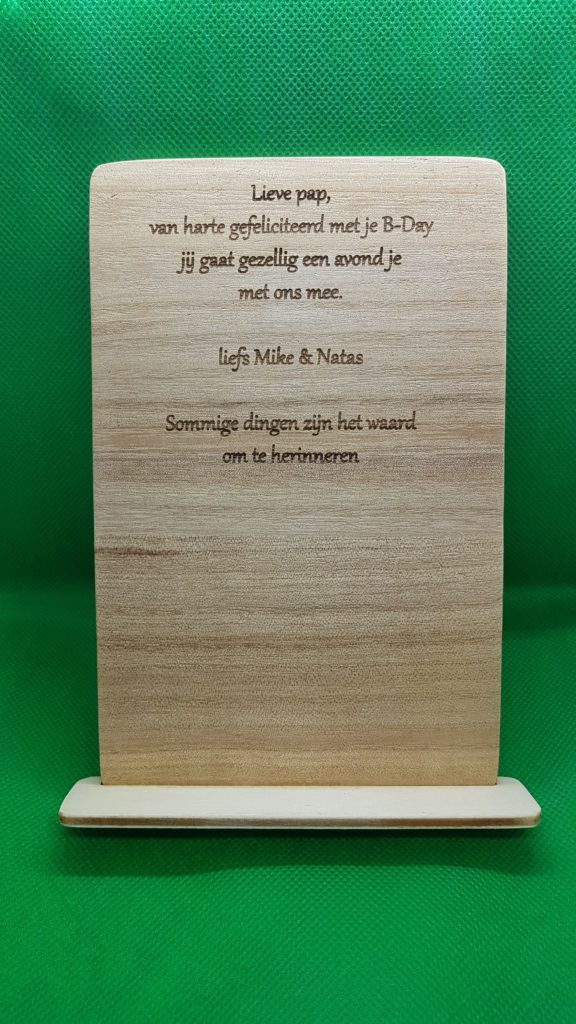 Houten ticket als cadeau · 2