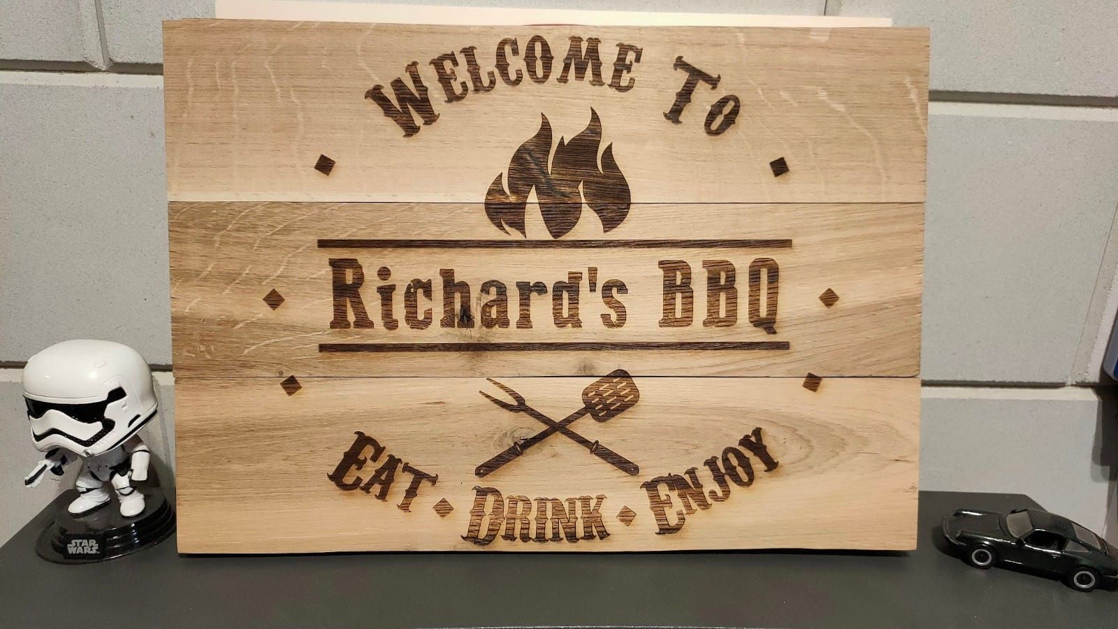 Houten bord met tekst